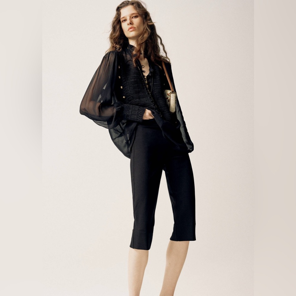 NWT MANGO Capri Trousers With Openings